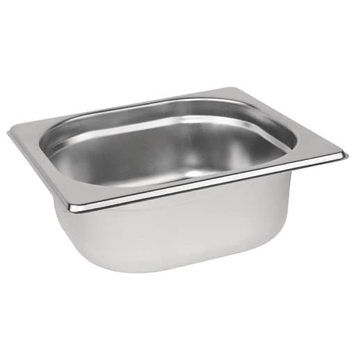 Kitchen Knock Stainless Steel Gastronorm Pans 1/6 Size - 65mm Deep (6 Pack) 073483