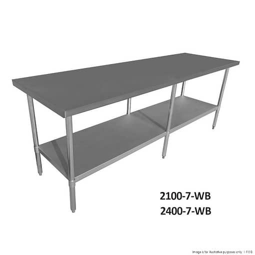 FED Economic 304 Grade Stainless Steel Flat Table 700mm Deep 600-2400mm Wide - Image 2