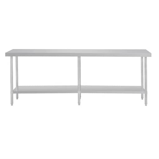 Vogue Premium 304 Stainless Steel Table - 2400x600x900mm - Image 4