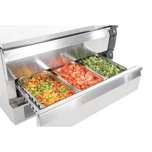 Polar DA997-A U-Series Double Drawer Counter Fridge Freezer – 6x 1/1 GN - Image 2