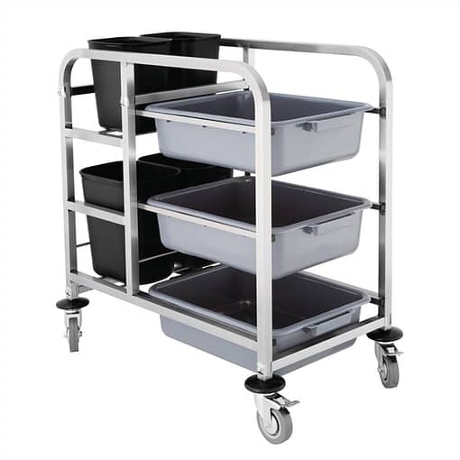 Vogue Stainless Steel Bussing Trolley DK738 | Durable and Versatile - Image 6