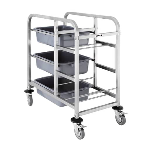 Vogue Stainless Steel Bussing Trolley DK738 | Durable and Versatile - Image 5