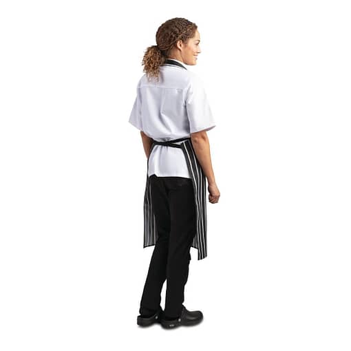 Whites Black & White Stripe Butchers Bib Apron - Image 5