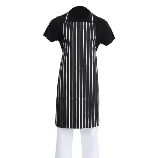 Whites Black & White Stripe Butchers Bib Apron