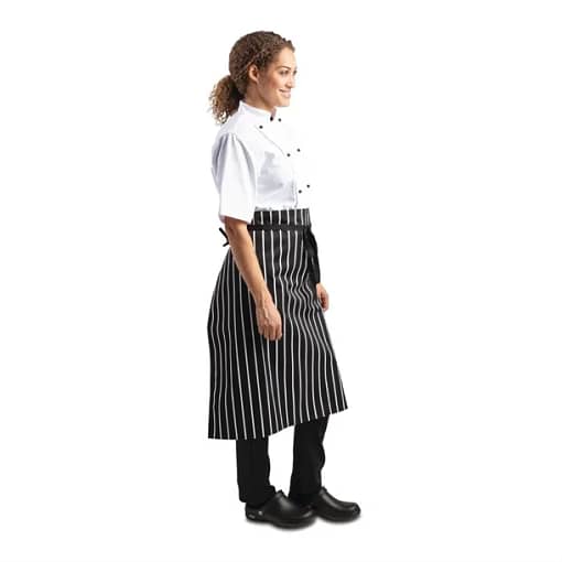 Whites Black & White Stripe Butchers Waist Apron - 760x920mm 30x36" - Image 5