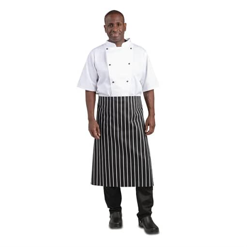 Whites Black & White Stripe Butchers Waist Apron - 760x920mm 30x36" - Image 4