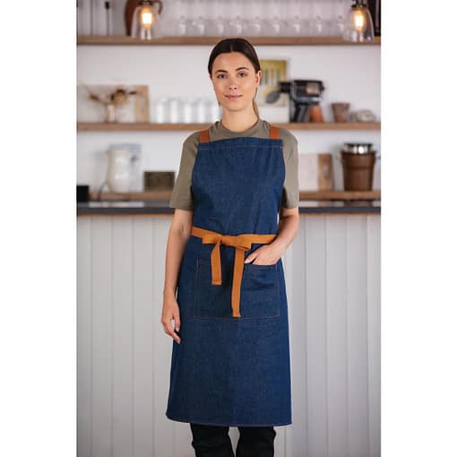 Southside X-Cross Back Apron Blue Denim D984 - Image 4