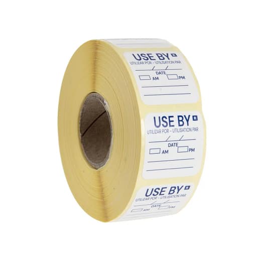 Hygiplas Removable Use by Food Prep Label 1'' (Roll 1000) - Image 2