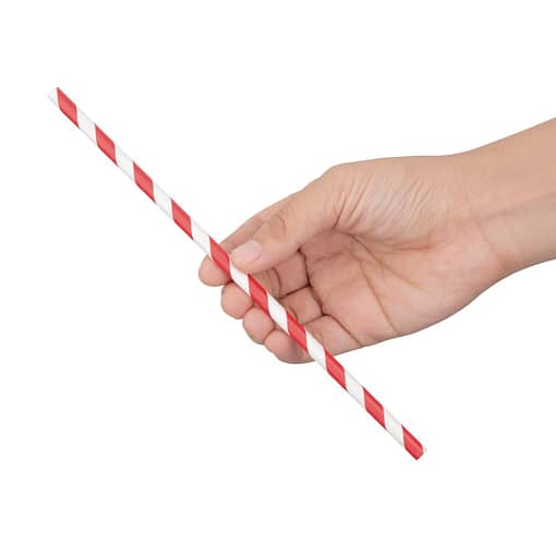 Fiesta Compostable Wrapped Paper Straw Red & White – 6mm - Image 3