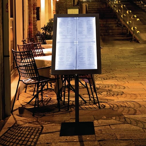 Securit LED Menu Display Case - Black, Code: GL110 - Image 2