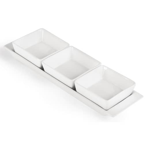 Olympia Whiteware 3 Section Dishes with Plate - 300x90mm (Box 2) - Image 2