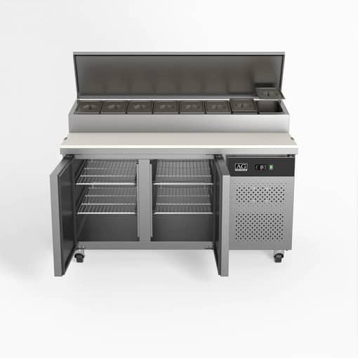 AG SH2000-800  2 Door Pizza Prep Fridge with 1/3 GN trays x 8 - Image 7