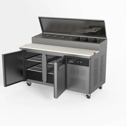AG SH2000-800  2 Door Pizza Prep Fridge with 1/3 GN trays x 8 - Image 6