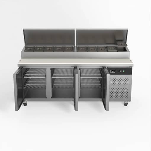 AG SH3000-800 3 Door Salad Prep Bar Fridge with 1/3 GN trays x 10 - Image 2
