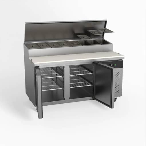 AG SH2000-800  2 Door Pizza Prep Fridge with 1/3 GN trays x 8 - Image 3