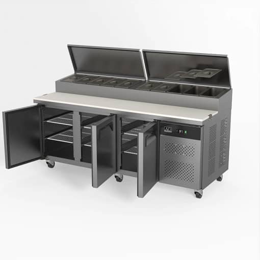 AG SH3000-800 3 Door Salad Prep Bar Fridge with 1/3 GN trays x 10 - Image 3