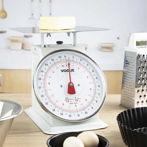 Vogue Stainless Steel Flat Top Kitchen Scale - 10kg, Grad. 50g, Code: F175 - Image 2