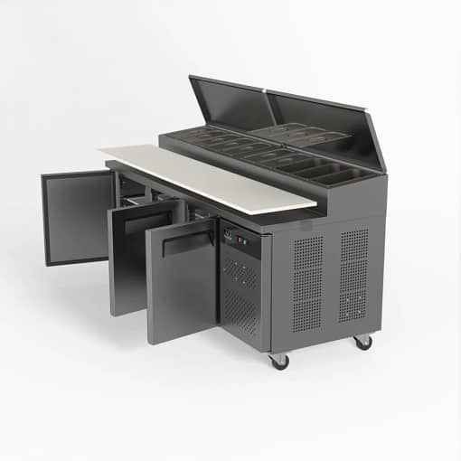 AG SH3000-800 3 Door Salad Prep Bar Fridge with 1/3 GN trays x 10 - Image 4