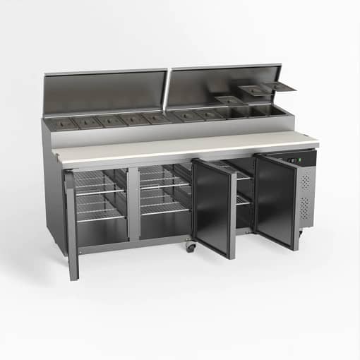 AG SH3000-800 3 Door Salad Prep Bar Fridge with 1/3 GN trays x 10 - Image 6