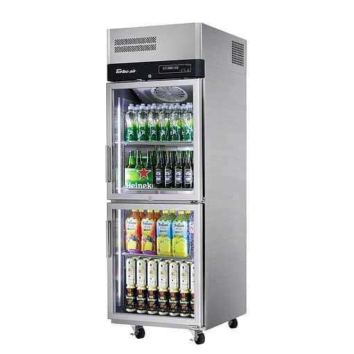 Turbo Air KR25-2G(HC) EliteDisplay Series: 2 Half Glass Door Top Mount Display Fridge - 572L