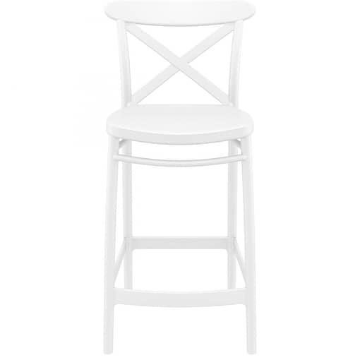 Commercial Grade White Cross Barstool 65 - Heavy Duty Bar Stool by Siesta, Turkey - Image 4