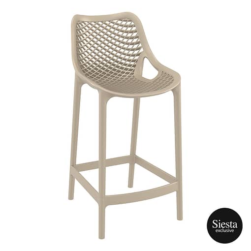 Siesta Exclusive UV Stabilised Air Barstool 65 in Taupe - for Indoor/Outdoor Use