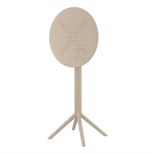 Siesta Sky Folding Bar Table 60 Round – Taupe, Indoor & Outdoor Use - Image 2