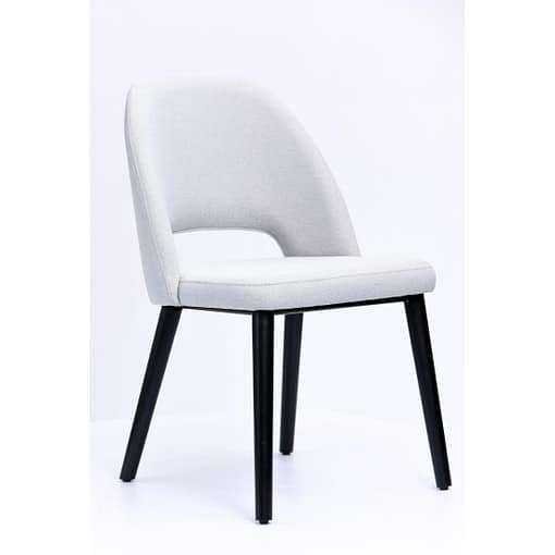 Semifreddo Chair - Black Legs/ Light Grey Woven Fabric - Image 2