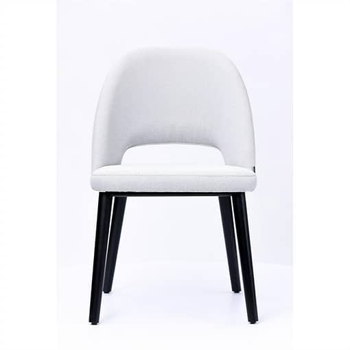 Semifreddo Chair - Black Legs/ Light Grey Woven Fabric - Image 3