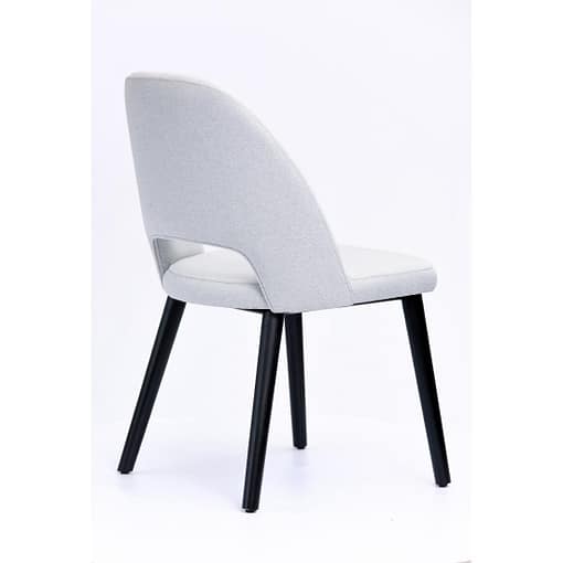 Semifreddo Chair - Black Legs/ Light Grey Woven Fabric - Image 4