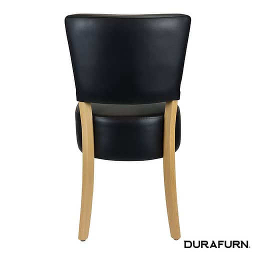 Memphis Club Chair - Black Dolaro Vinyl Seat and Backrest - Wenge Frame - Image 11
