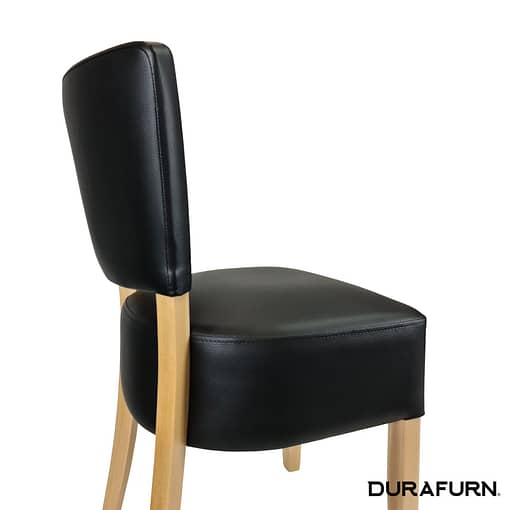 Memphis Club Chair - Black Dolaro Vinyl Seat and Backrest - Wenge Frame - Image 12