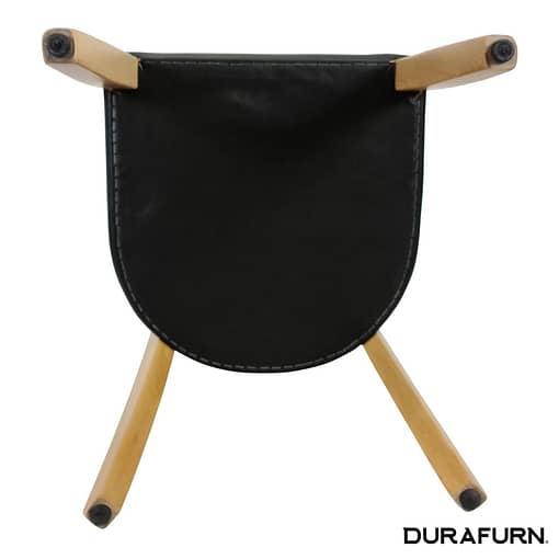 Memphis Club Chair - Black Dolaro Vinyl Seat and Backrest - Wenge Frame - Image 5