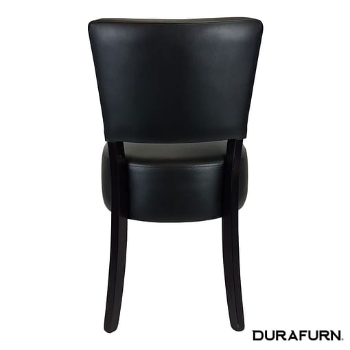 Memphis Club Chair - Black Dolaro Vinyl Seat and Backrest - Wenge Frame - Image 6
