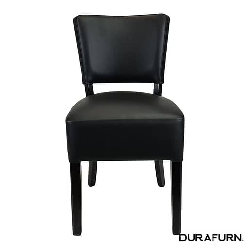 Memphis Club Chair - Black Dolaro Vinyl Seat and Backrest - Wenge Frame - Image 7