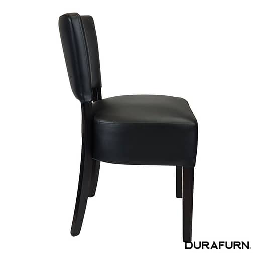 Memphis Club Chair - Black Dolaro Vinyl Seat and Backrest - Wenge Frame - Image 8