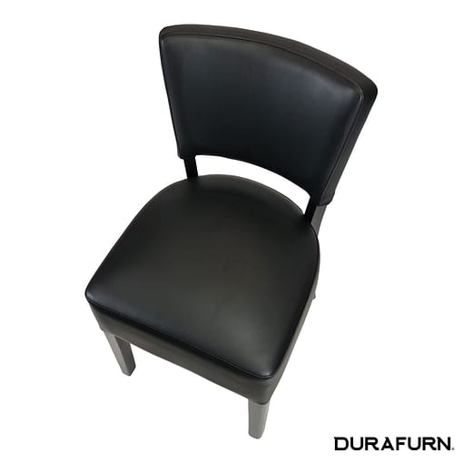 Memphis Club Chair - Black Dolaro Vinyl Seat and Backrest - Wenge Frame - Image 9