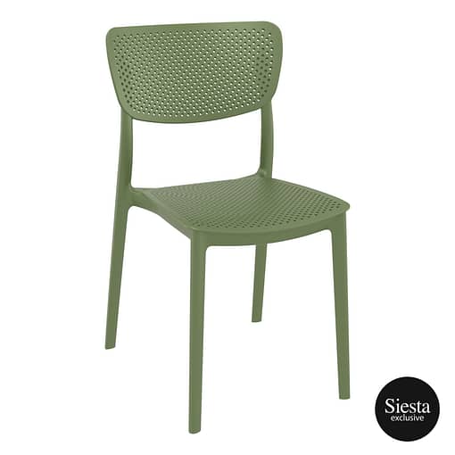 Commercial Grade Olive Green Lucy Chair - Heavy Duty One-Piece Chair by Siesta, Turkey