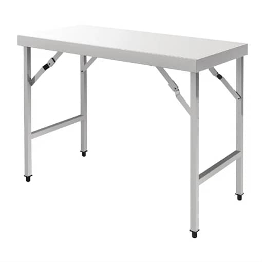 Vogue Folding Table St/St - 1200x600x900mm 47 1/4x 23 1/2 x 35 1/2" - Image 2