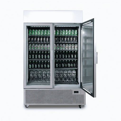 Bromic GM1100LS-NR Two Flat Glass Door Upright Display Fridge - 1082L - Image 2