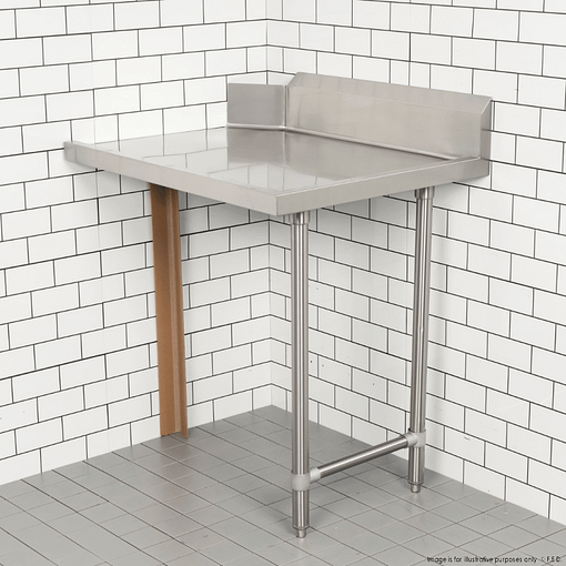 FED 1200mm Clean Dish Table with Splashback – CDT-1200L - Image 2