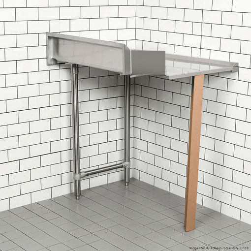 FED 1200mm Clean Dish Table with Splashback – CDT-1200L - Image 4