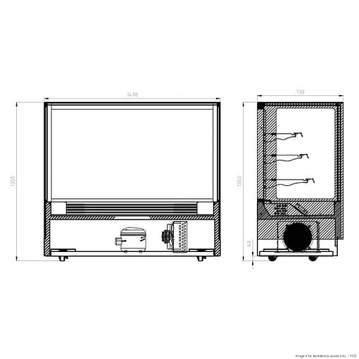 Modern 3 Shelves Cake or Food Display - GAN-1500RF3 - Image 2