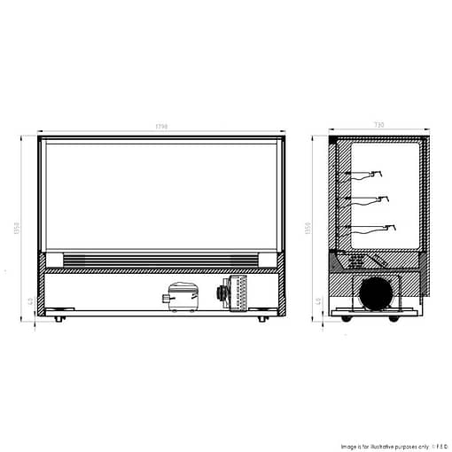 Modern 3 Shelves Cake or Food Display - GAN-1800RF3 - Image 4