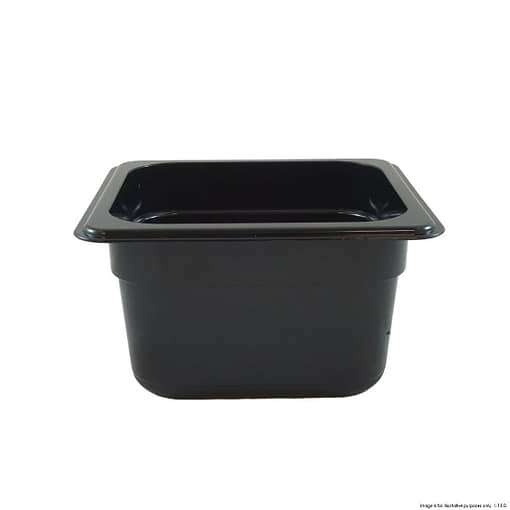 Food Tek Black Poly 1/6 x 100 mm Gastronorm Pan JW-P164B