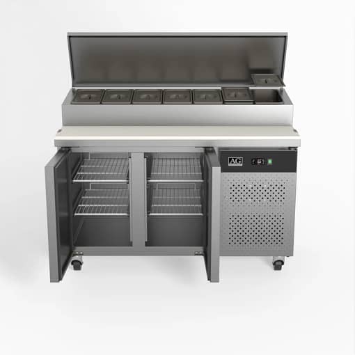 AG SH2000-700 2 Door Saladette Fridge – 7x GN 1/3 Tray + Cutting Bench - Image 6