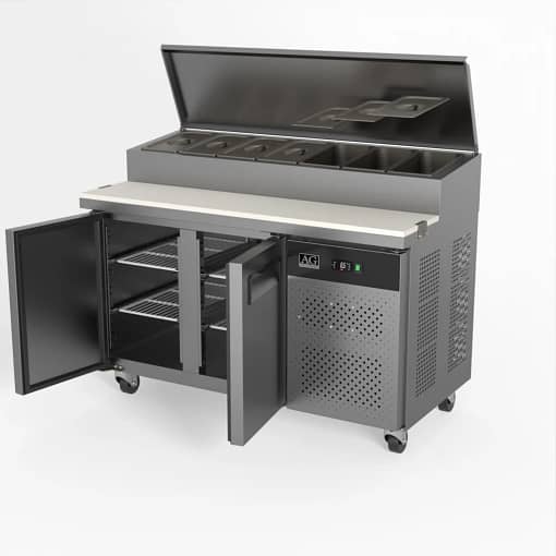 AG SH2000-700 2 Door Saladette Fridge – 7x GN 1/3 Tray + Cutting Bench - Image 5