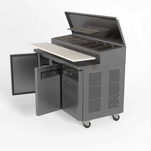 AG SH2000-700 2 Door Saladette Fridge – 7x GN 1/3 Tray + Cutting Bench - Image 4