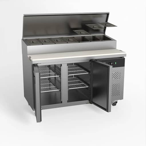 AG SH2000-700 2 Door Saladette Fridge – 7x GN 1/3 Tray + Cutting Bench - Image 2