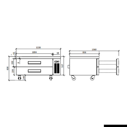 FED-X Chef Base Refrigerated Drawer Bench 263L -  XCB-48 - Image 2